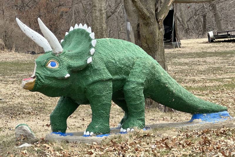 This Triceratops is located on Gallagher Street on Tuesday, March 21, 2023 in Spring Valley.