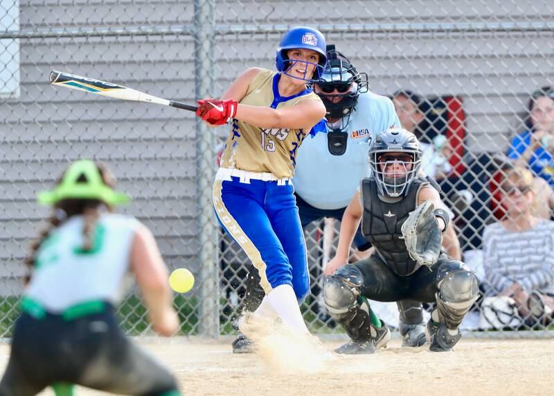 Princeton Logan's Addison Parry connects in Thursday's season opener.