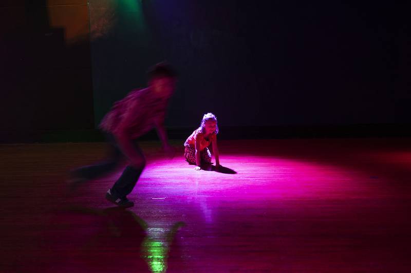Kids play on the dance floor of The Junction Saturday, Oct. 18, 2025, in downtown Dixon. The former Stage Left  recently opened up as an entertainment space. The new owners hosted a kids dance party during Saturday’s Scarecrow Fest.