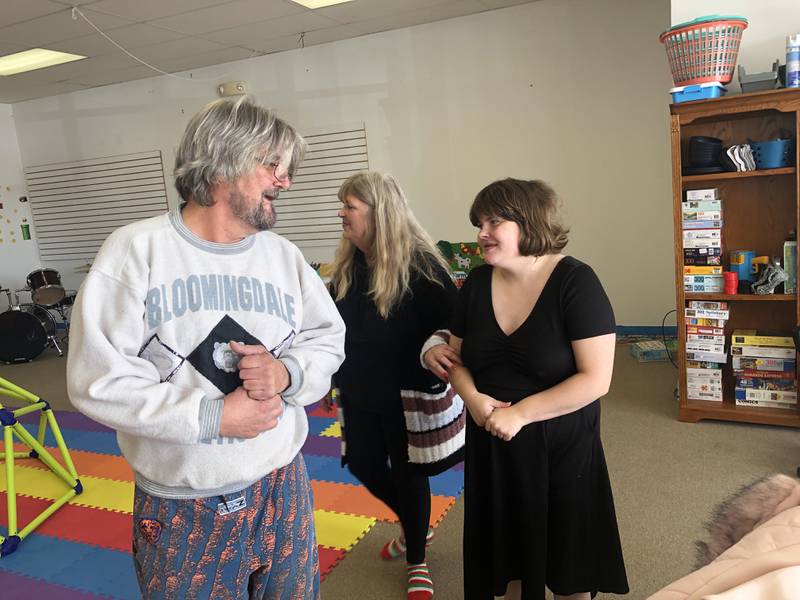 Patrick, Linda and Barbra Lynn at Spring Grove-based Rockin' the Spectrum on Wednesday, Nov. 1, 2023. The clubhouse-based program offers respite care for autistic clients.