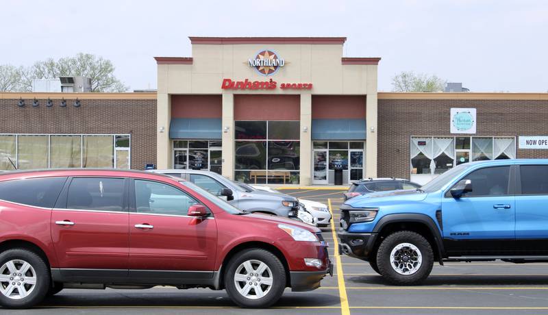 Cars are parked Wednesday in the lot in front of the south entrance to the Northland Mall in  Sterling.