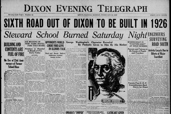 Historical covers for February 22: A sixth road out of Dixon