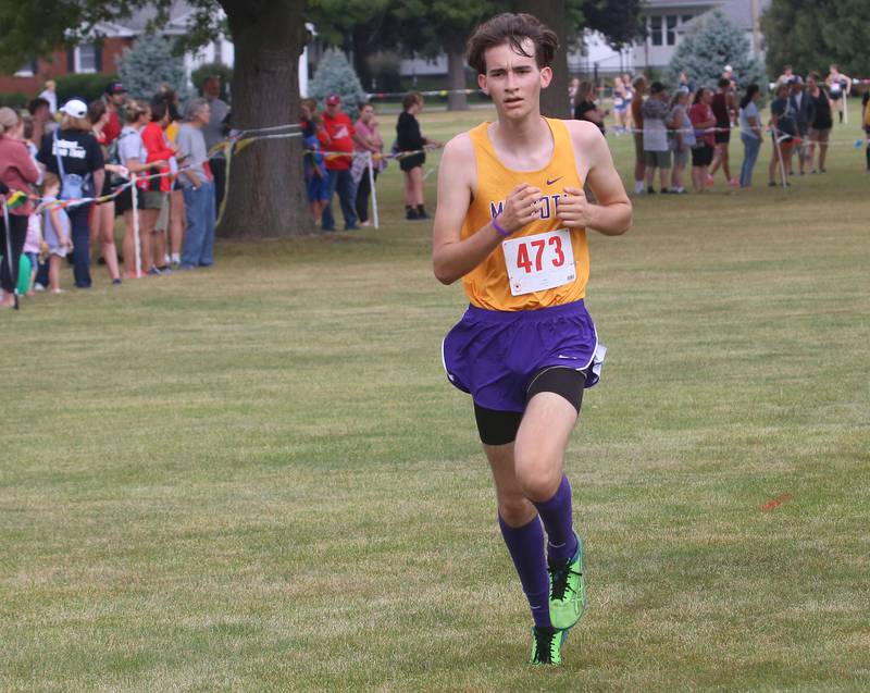 Lumen Setchell runs during the Gary Coates Invitational cross country meet on Saturday, Sept. 13, 2025 at Zearing Park in Princeton .