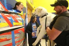 Photos:  Princeton Logan Jr. High teachers get taped up for a good cause 