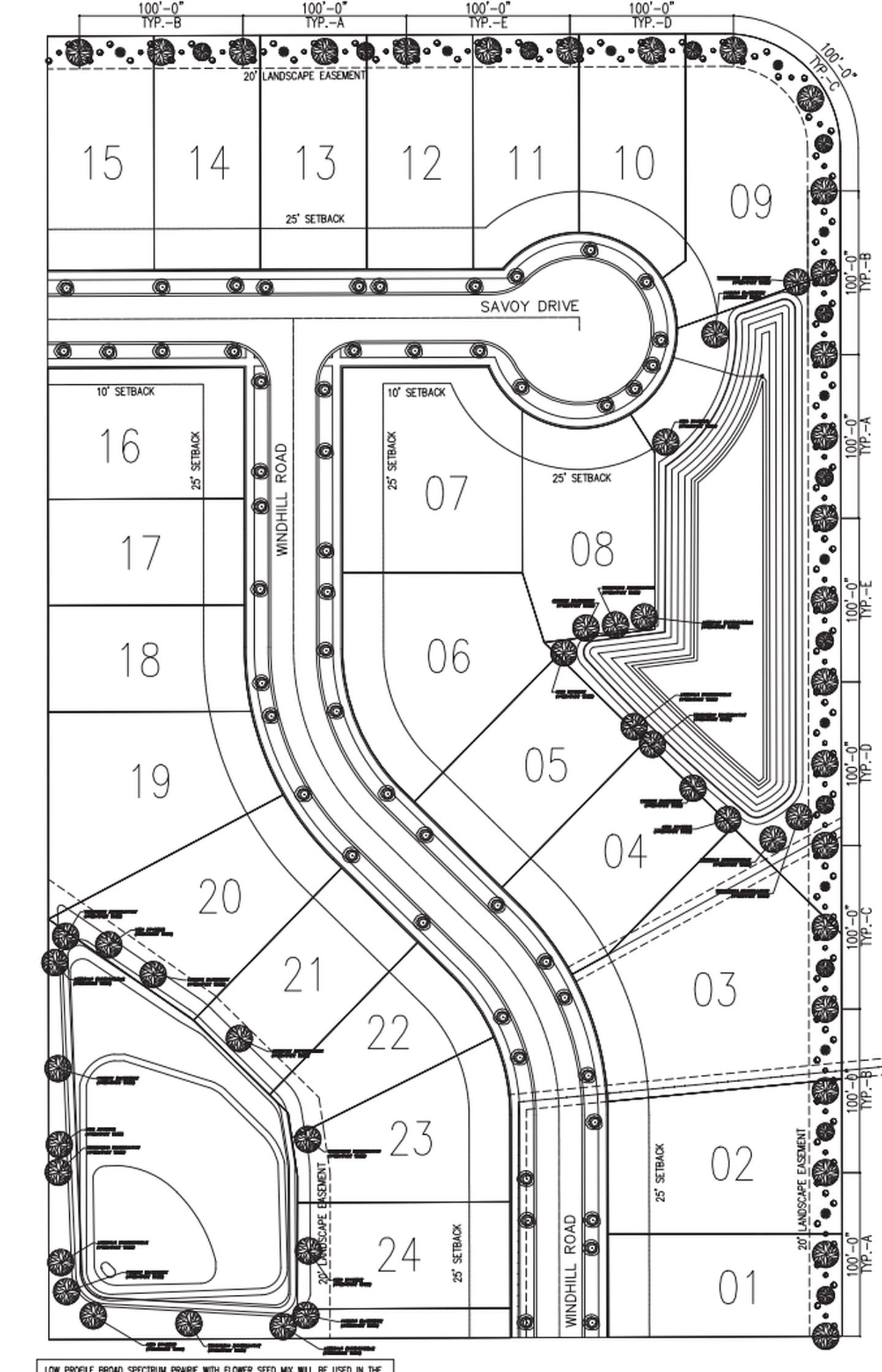 Proposed landscape plans for Silverthorne's Cheswick Meadows in Lake in the Hills.