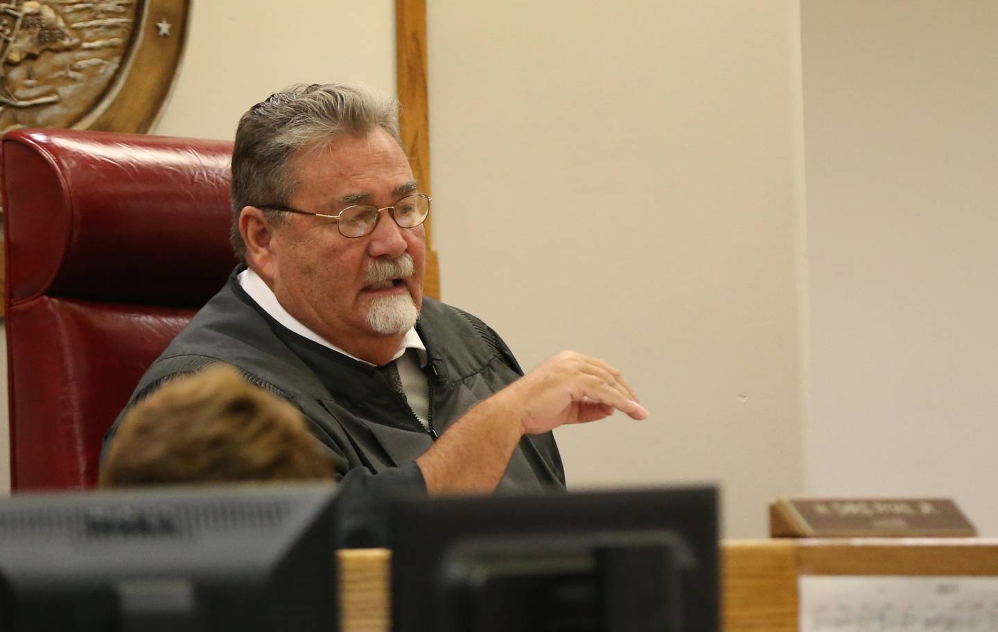Chief Judge H. Chris Ryan Jr. speaks during a pre-trial in the Anthony Brito case on Friday, Sept. 22, 2023, at the La Salle County Governmental Complex in Ottawa.