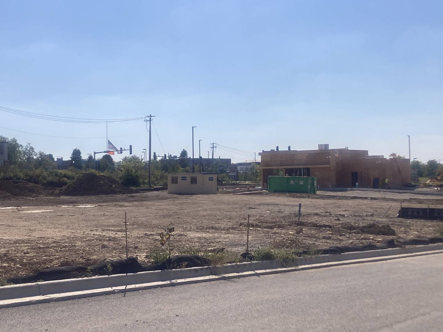 Construction site of the future Wendy's at the intersection of Adelmann Road and 159th Street and the adjacent empty plot where Mister Carwash was proposed for construction. 
Monday, September 15, 2025.