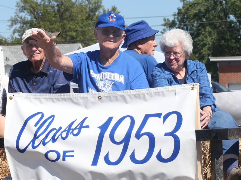 The Princeton High School class of 1953 float moves along Main Street during the 52nd annual Homestead Festival parade on Saturday, Sept. 9, 2023 in Princeton.