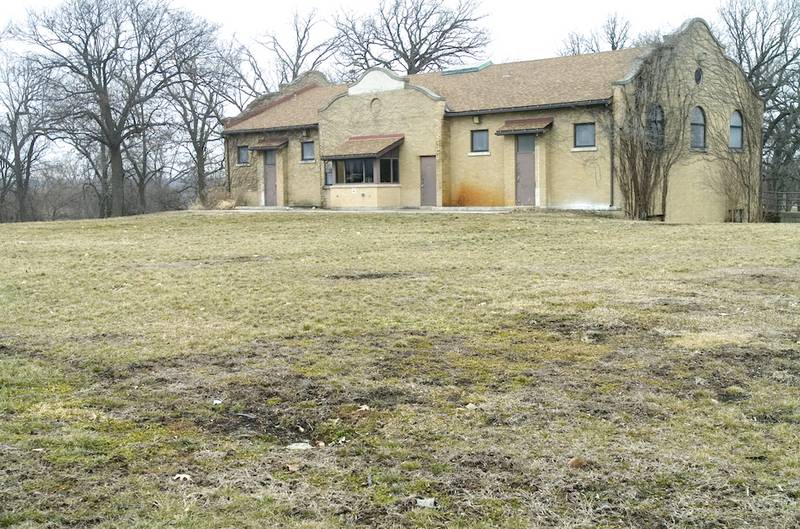 A view on Feb. 15, 2012, of the former Nowell Pool site in Joliet.  The Joliet Historic Preservation Commission plans to tour the building Wednesday.