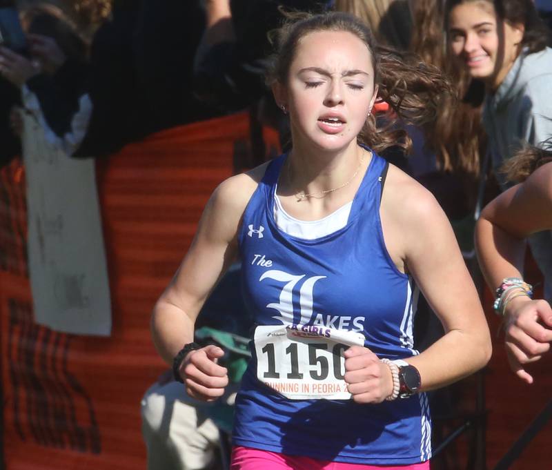 Lake Villa Lake's Madison Twarling competes in the Class 2A State Cross Country race on Saturday, Nov. 4, 2023 at Detweiller Park in Peoria.
