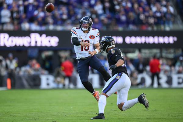 Why did the Chicago Bears have another inconsistent offensive showing in Ravens loss?