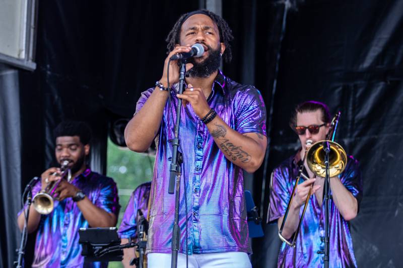 Funk'd Up performs an afternoon set during Old Canal Days in Lockport on June, 7, 2025.