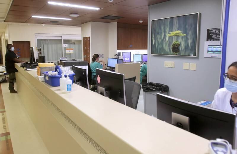 Oct. 20, 2021 file photo - The new and expanded nurses station in the emergency department at Northwestern Medicine Kishwaukee Hospital that is part of the recently opened phase 1 at the facility. The full $12 million renovation of the emergency department is expected to be completed in Sept. 2022.