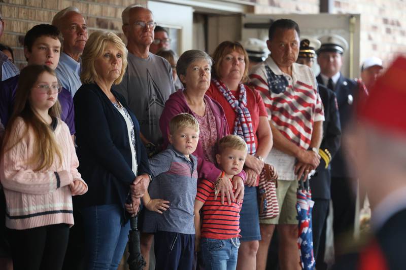 Area residents attend the 9/11 Remembrance Ceremony hosted by the Joliet Fire and Police Honor Guard at Fred C. Dames Funeral Home and Crematory. Sept. 11, 2022, in Joliet.