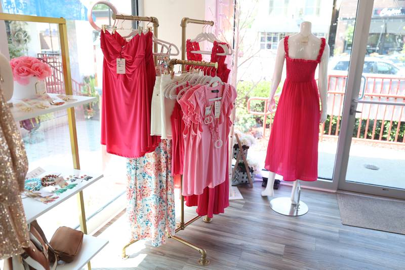 J. John Boutique, in Plainfield, displays fashion wear inspired by the movie “Barbie” on Thursday, July 20th.