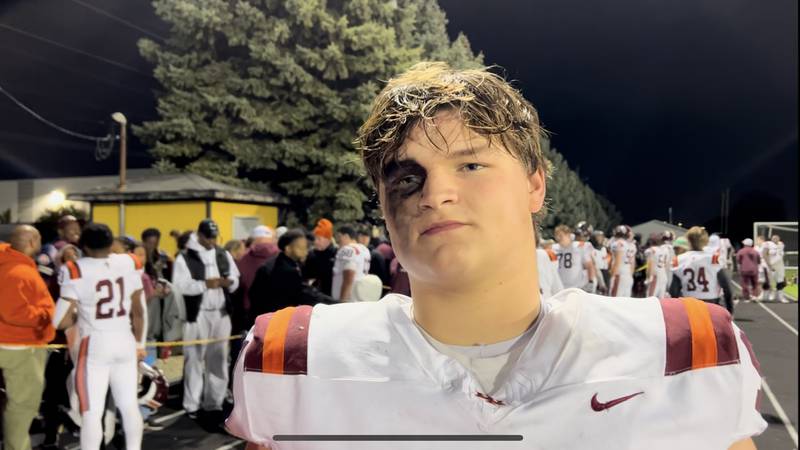 Brother Rice senior defensive lineman Charlie Stec returned an interception for a touchdown in the Crusaders' 35-6 win over St. Laurence in Burbank on Friday.