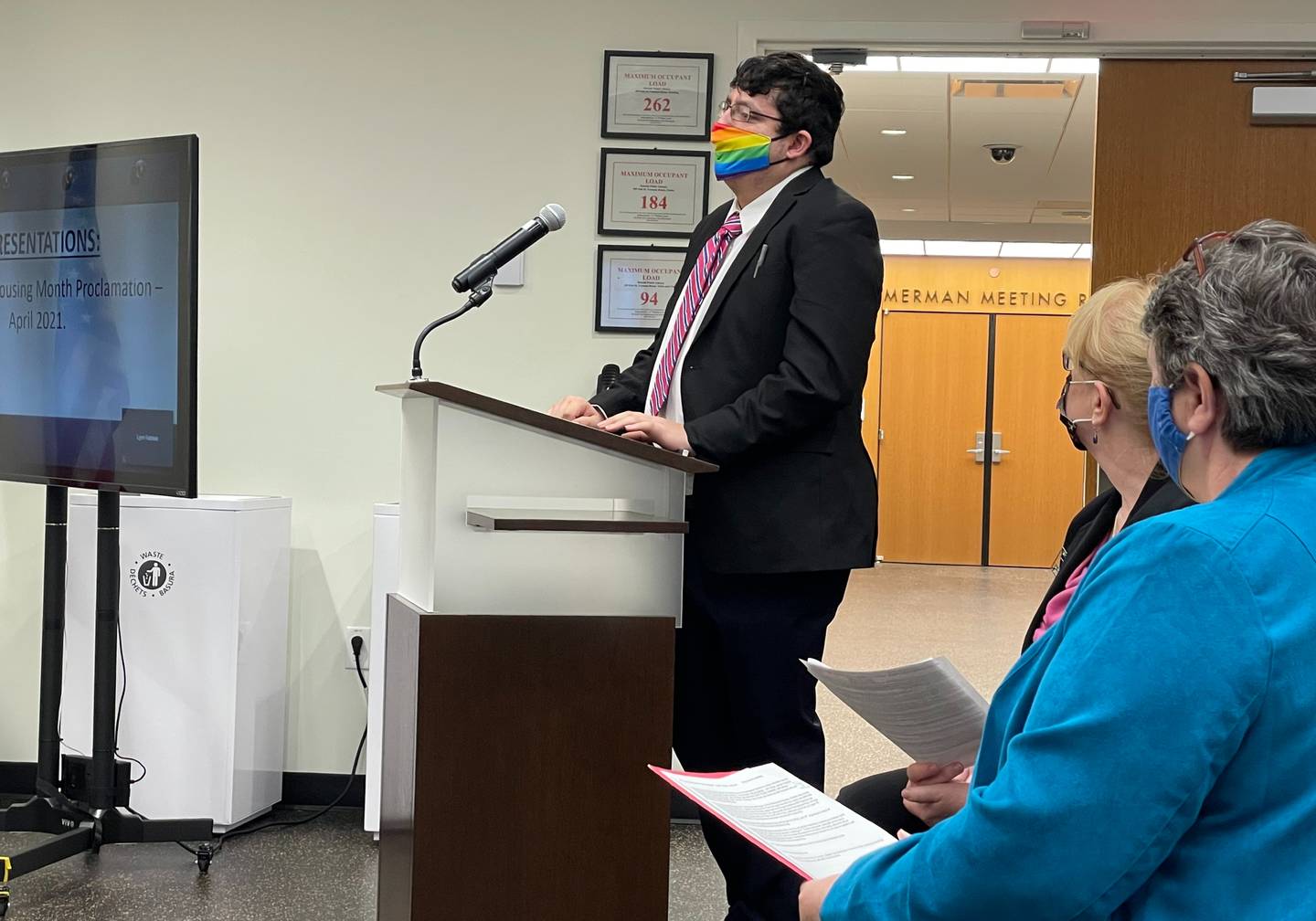 File photo from April 12, 2021: Then DeKalb City Clerk-Elect Sasha Cohen, who also is an Annie Glidden North neighborhood resident, talks during a Monday, April 12 DeKalb City Council meeting at the DeKalb Public Library.