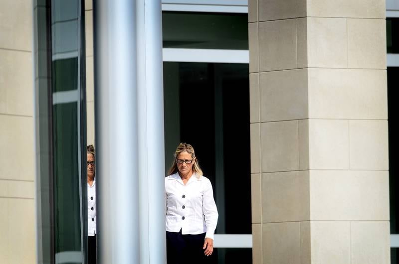 Former Dixon comptroller Rita Crundwell arrives for a hearing at the Federal courthouse in Rockford August 29, 2012.