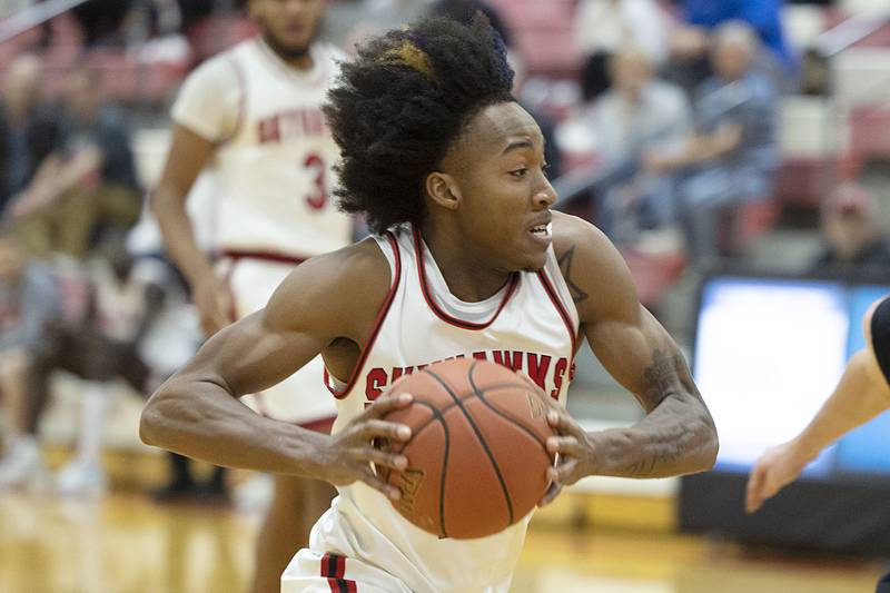 SVCC’s LA Fayne drives to the hoop against Kishwaukee Thursday, Jan. 12, 2023.