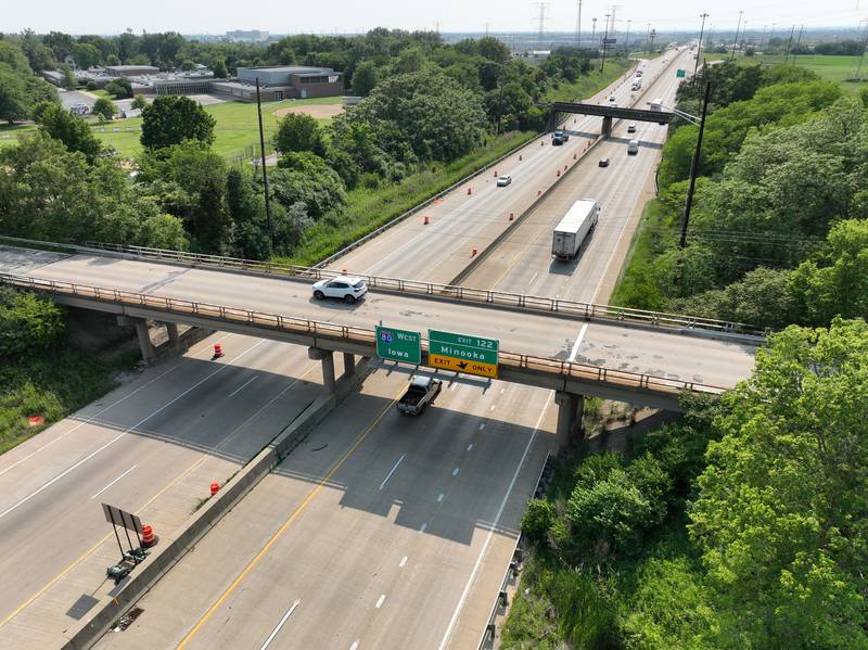 The Wabena Road bridge over I-80 in Minooka prior to the Monday, July 14 crash.