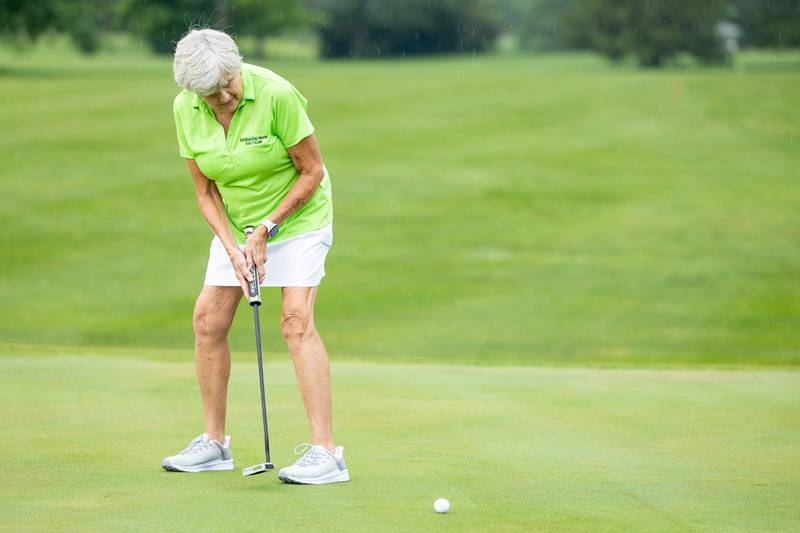 Jane Norad of Edgewood putts on Saturday, August 10, 2025 at the annual Illinois Valley Women's Golf Tournament at Edgewood Golf Club in McNabb.