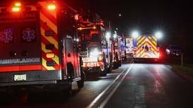 Driver flown with serious injuries after Harvard-area crash, fire