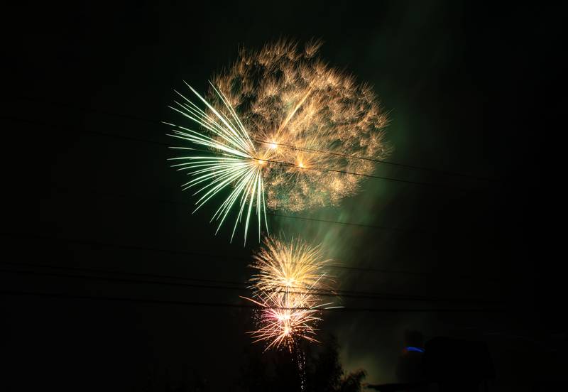 Fireworks explode in the night sky at Batavia's July 4 Sky Concert on Monday, July 4, 2022.