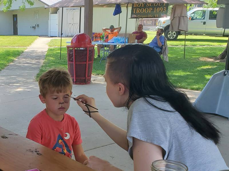 Kids enjoyed getting their faces painted as a part of the Granville Days event.