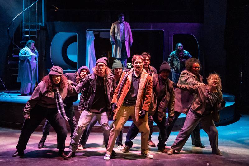The cast of RENT from Porchlight Music Theatre now playing through November 27 at the Ruth Page Center for the Arts