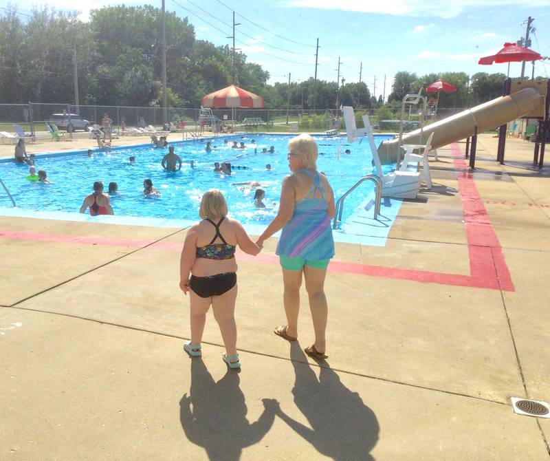 Sunday, July 10, 2022, at the Marseilles community swimming pool. From now on Sunday will be a free swim day in honor of Rosie Rieuf for the work she did to save the pool from being shut down.