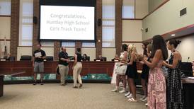 Huntley High girls track team honored by village