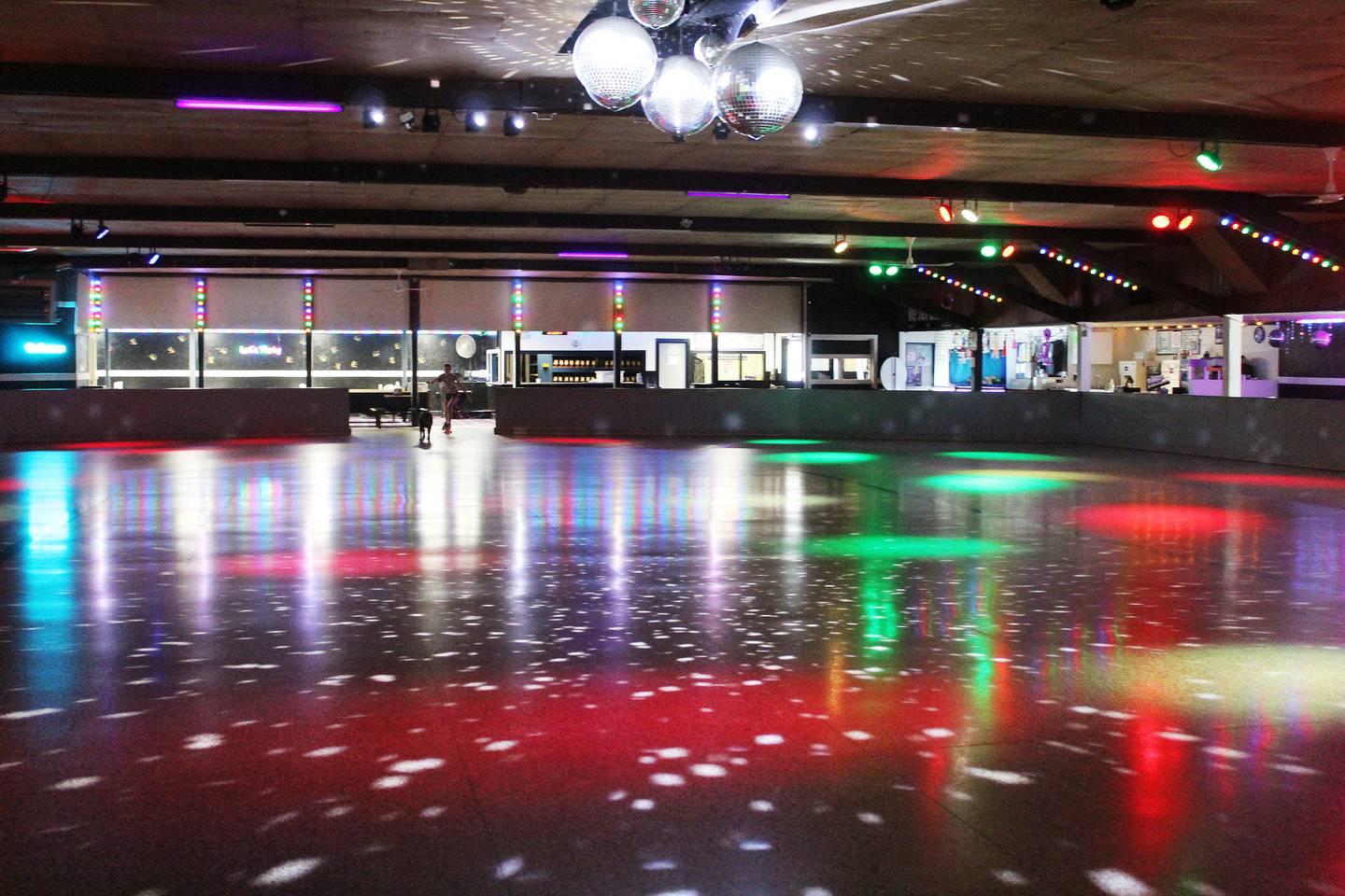 Colorful lights. Disco ball glimmers. It's what makes The Rink at Pine Creek in rural Mount Morris an exciting atmosphere while skaters roll and bounce on its vintage terrazzo floor.