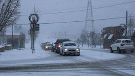 Traffic slows as first snow covers highways