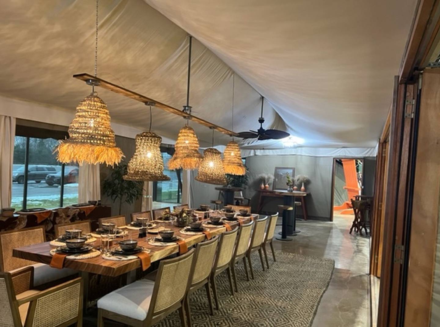 Safari-style glamping tents will be available for rent at Fox Bluff, an RV resort and vacation cabin at 8045 Van Emmon Road, formerly Hide-A-Way Lakes.  (photo provided)