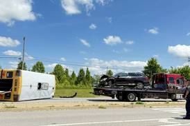 Three hospitalized in bus crash in Sugar Grove