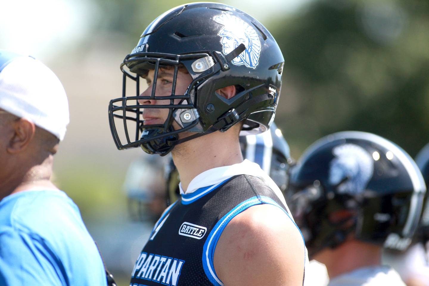 St. Francis tight end Gavin Mueller during a 7-on-7 tournament at Naperville North on Thursday, June 27, 2024.