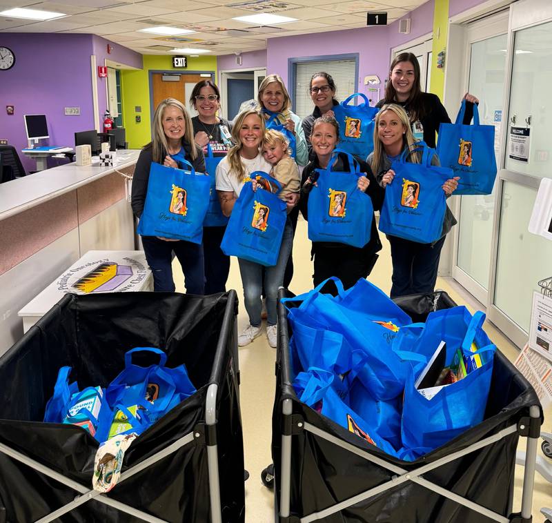 Hope for Warriors, founded by Lindsay Mogan of Hebron in her daughter's memory deliver care packages to children battling cancer at Advocate Lutheran General Children's Hospital in Chicago.