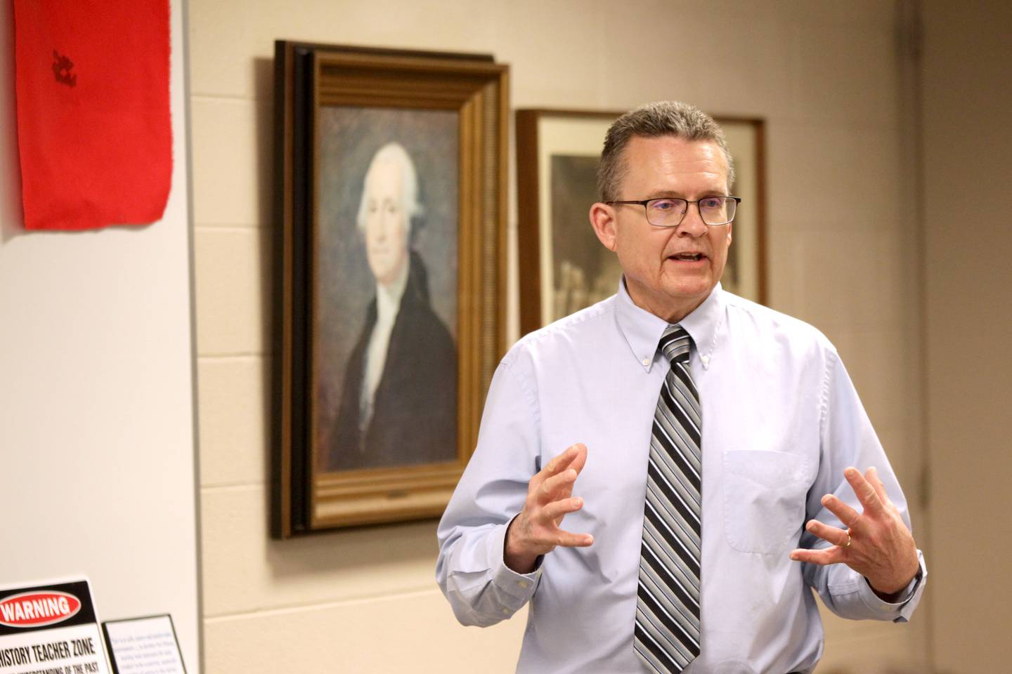 Geneva Middle School North’s James Cook teaches social studies, American history and the Constitution as well as coaching track. Cook will be retiring this year after 26 years with the district.