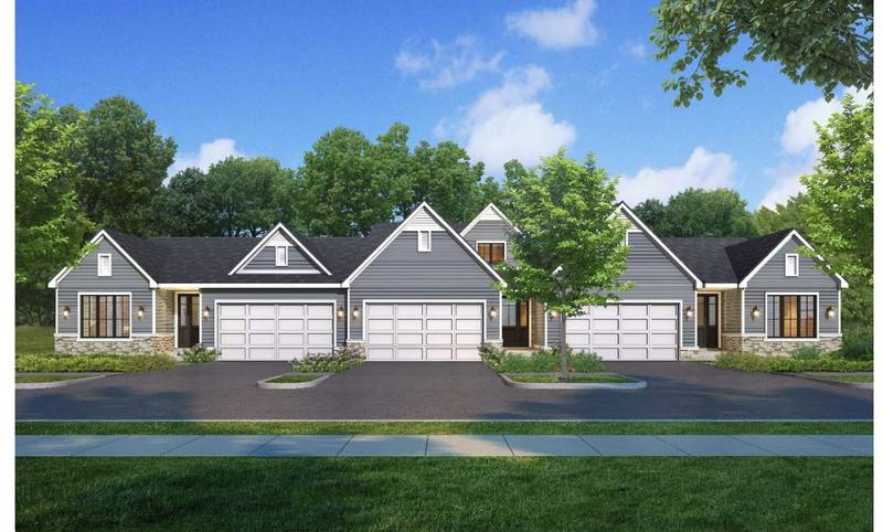 A rendering of the Prairie Grove townhouse subdivision proposed for Geneva. Officials approved an annexation agreement for the project.
