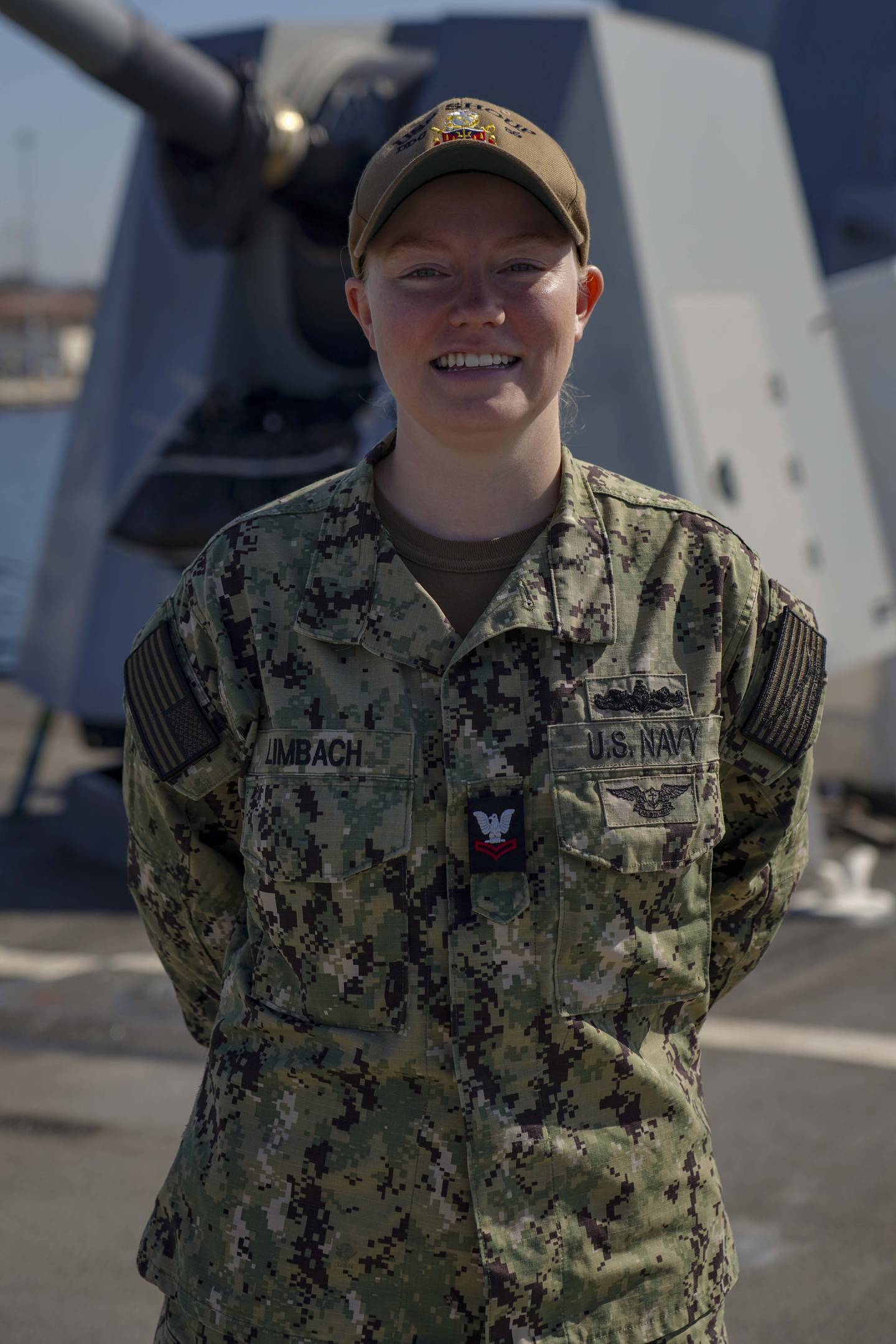 Petty Officer 2nd Class Samantha Limbach, a native of Morris, serves the U.S. Navy aboard a warship operating out of San Diego, California.