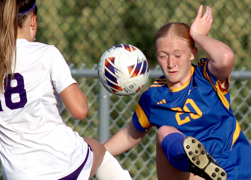 Johnsburg’s Kayla Hiller corrals the ball against North Shore Country Day  in IHSA Class 1A Sectional Title Game action at Richmond-Burton High School in Richmond on Tuesday, May 27, 2025.