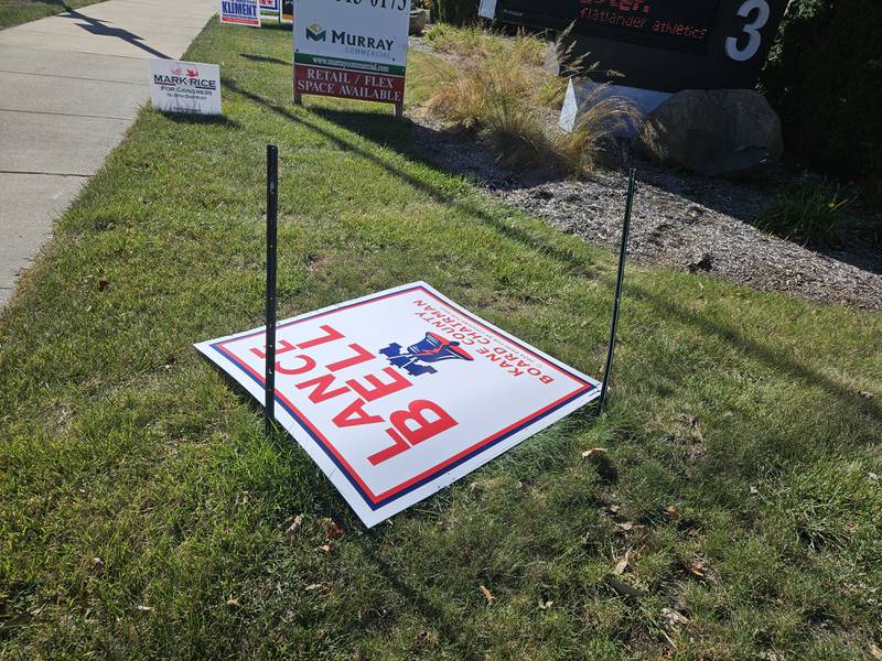 Outside of the Kane GOP headquarters on Dean Street in St. Charles, vandals targeted the sign for Lance Bell, who is running for Kane County Board Chair. Both parties report political signs being damaged, stolen and knocked down.