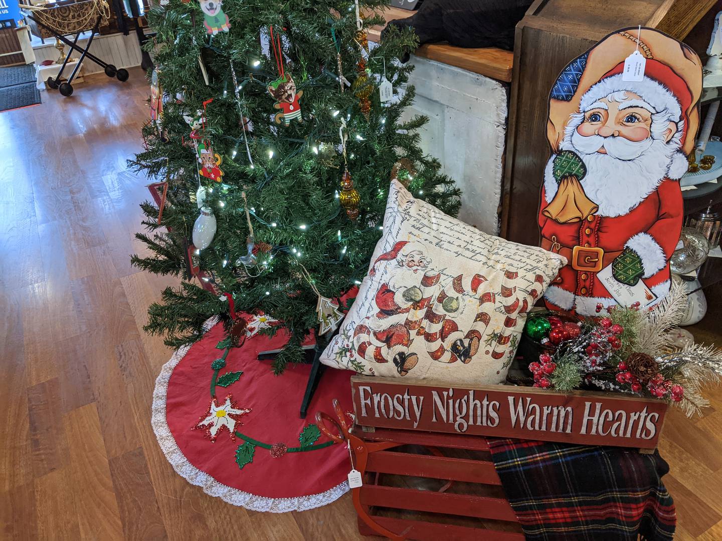 A number of Christmas items are for sale at Otts & Ends vintage store at 67 Main St. in downtown Oswego.