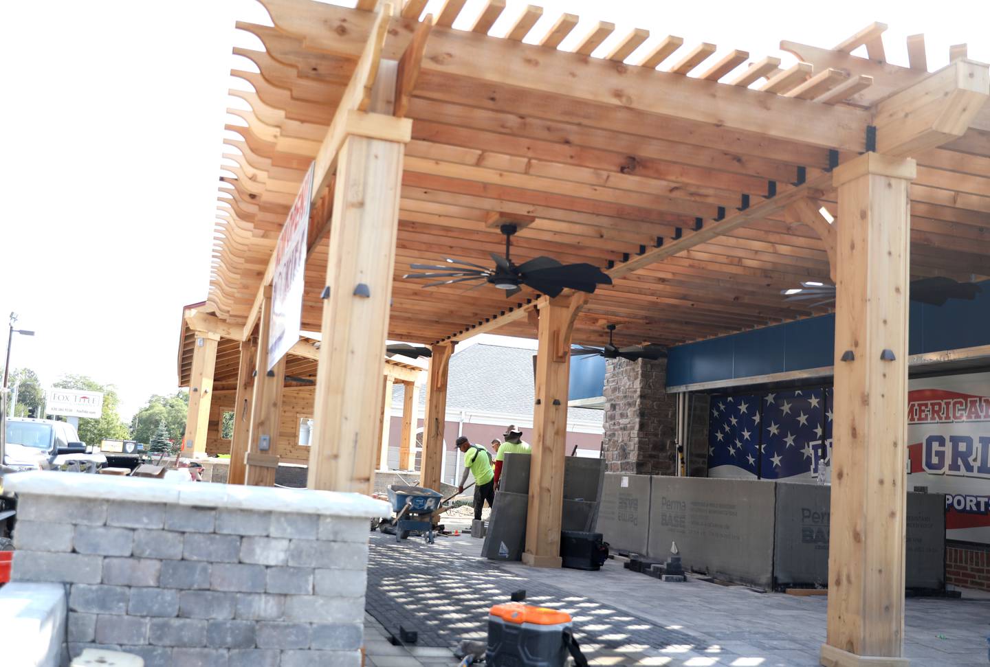 Extensive improvements have been made to the original Rookies Sports Bar and Grill in St. Charles, which is owned by the Karas Restaurant Group. Exterior improvements including a pergola, stage, outdoor bar and seating for up to 100 are still underway.