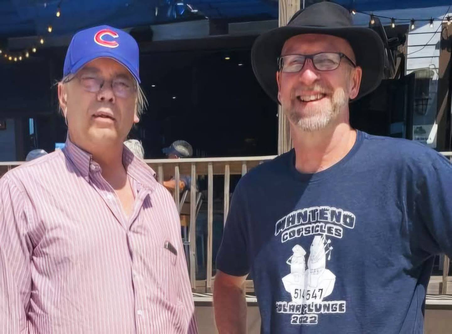 WVLI radio newsman and personality Ken Zyer, left, and longtime area radio personality Jim Brandt worked side by side for many years. Zyer died Saturday after a sudden illness at the age of 66.
