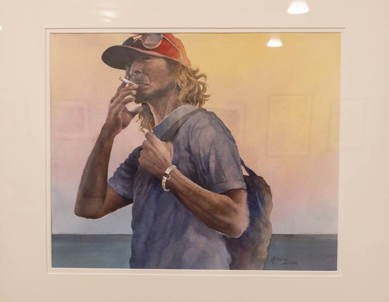 “Smoke Break” by Alexis Lavine of North Carolina was chosen first place in the 41st Illinois Watercolor Society National Exhibition at The Next Picture Show. Watercolorist John Salminen of Duluth, Min. acted as judge.