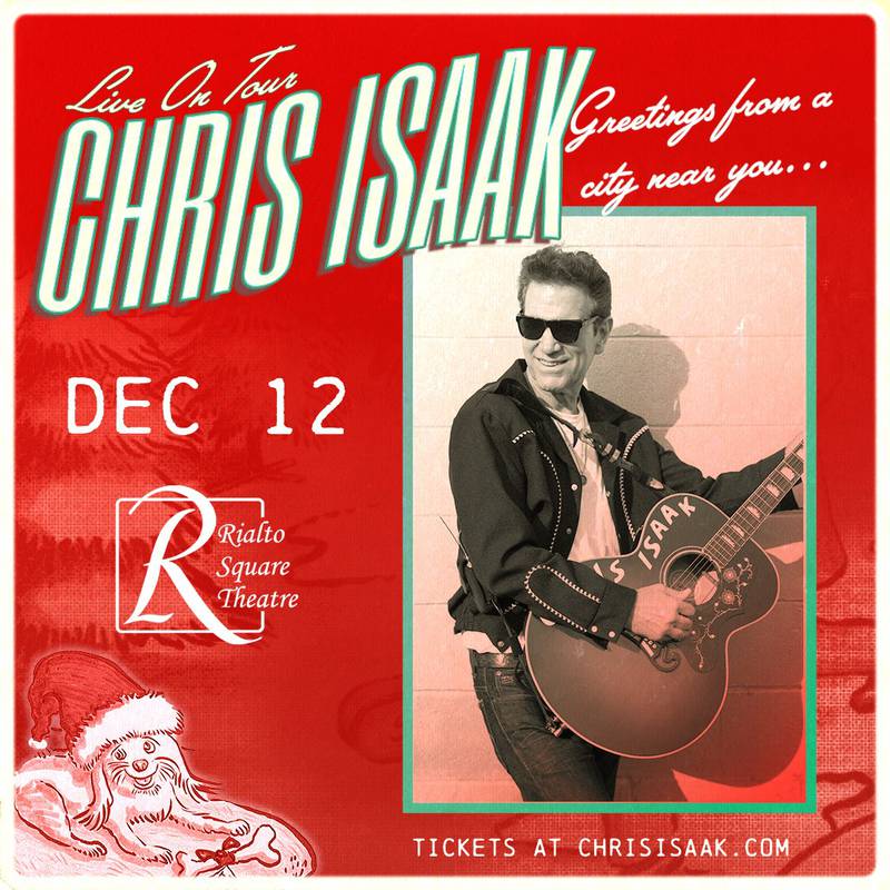 Chris Isaak will perform at the Rialto Square Theatre in Joliet Dec. 12, 2025.