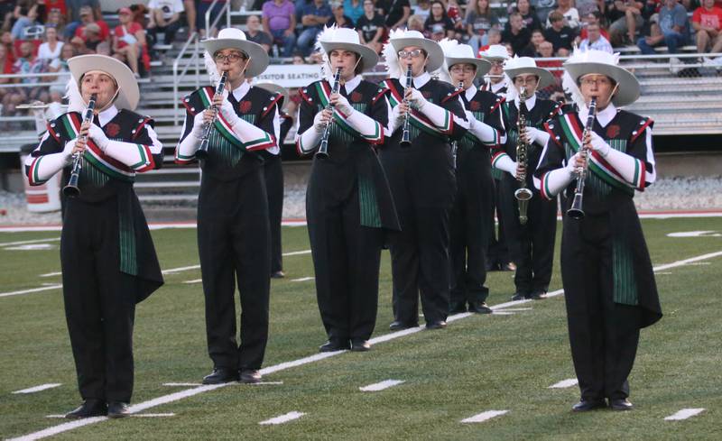 The L-P band performs before the game against Metamora on Friday, Sept. 1, 2023 at Howard Fellows Stadium.