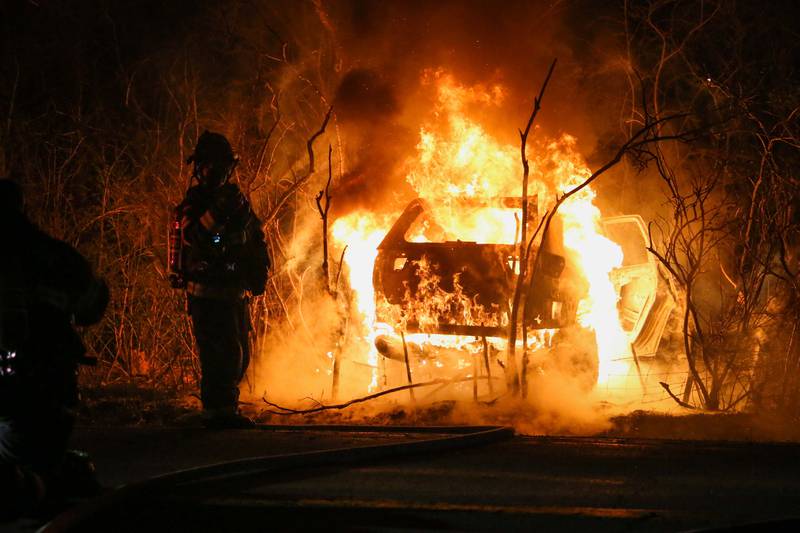 Two men were “seriously injured” in a crash Wednesday, April 19, 2023, outside Woodstock that left the vehicle in flames, the Woodstock Fire/Rescue District said.