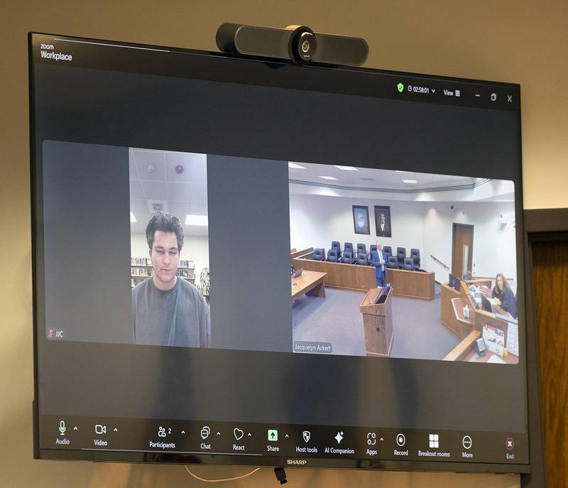 David Sosa appears Monday, Dec. 2, 2024, in Lee County court via video. Sosa will be held in a juvenile facility until Dec. 18 when he turns 18 and then moved to the Lee County jail.